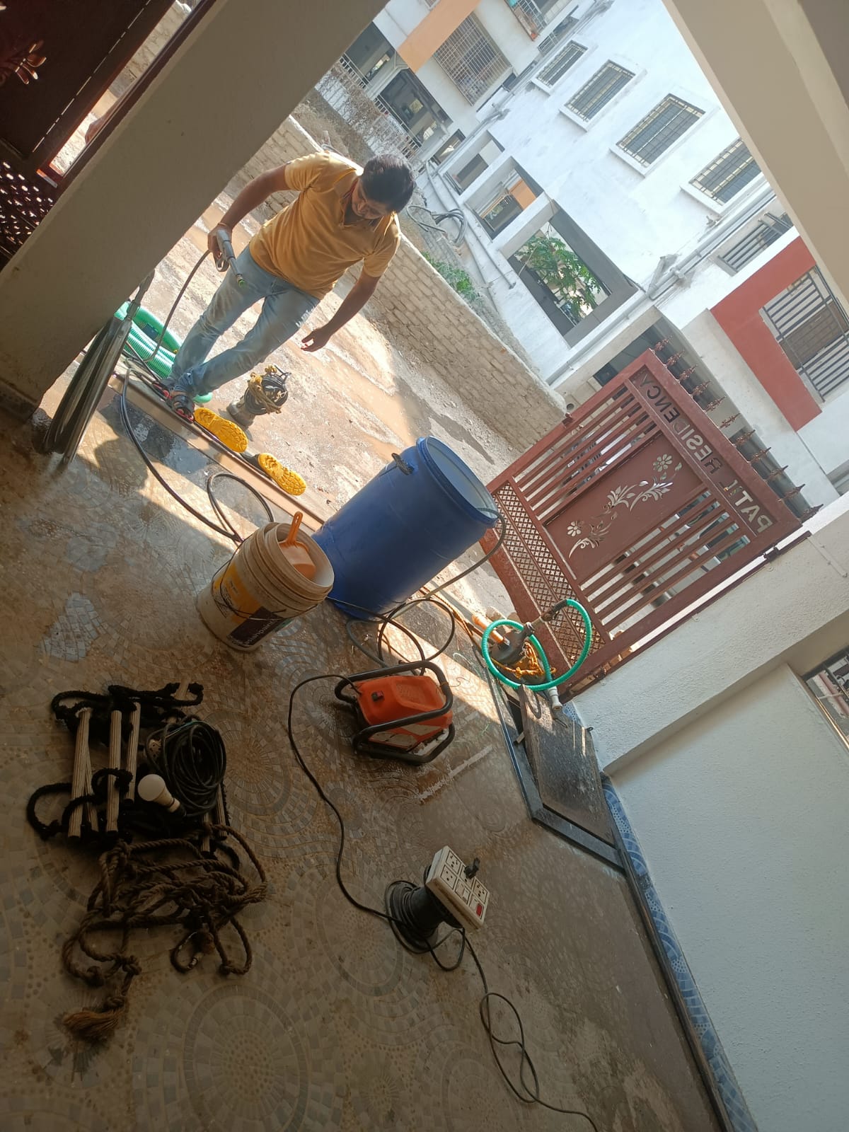 Tank cleaning at Patil Residency project